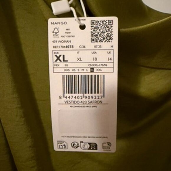 MANGO Asymmetrical Satin Dress with Side Slits - Picture 3 of 3